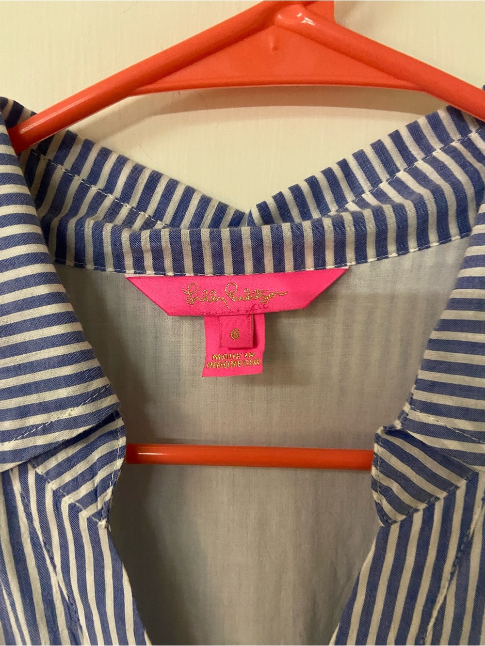 Lilly Pulitzer Tassie Midi Dress Oxford Stripe Coastal Blue Size 6 cotton - Picture 3 of 6